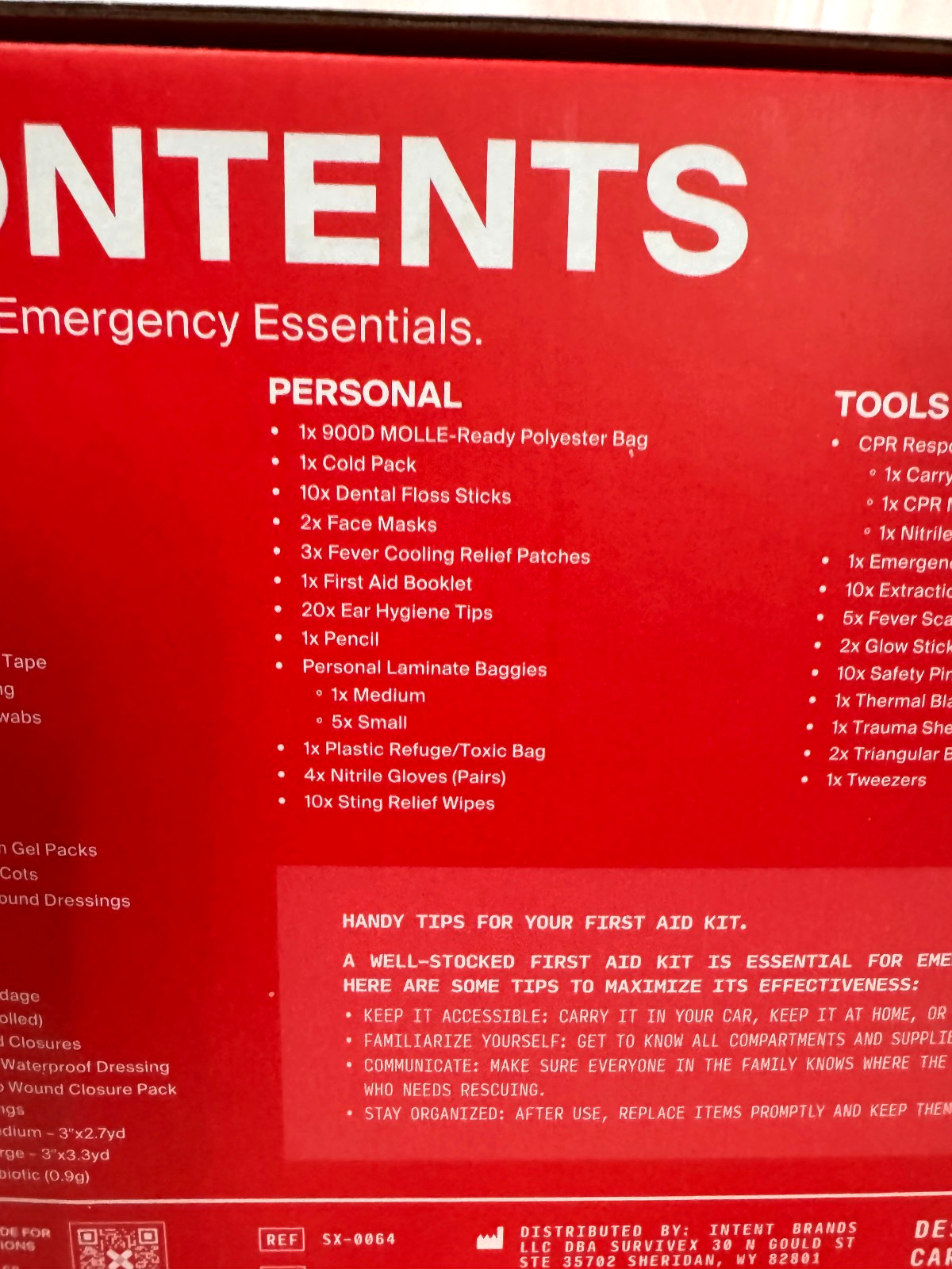 Survive X Large First Aid Kit Color Coded for Car Travel Home Camping Backpack