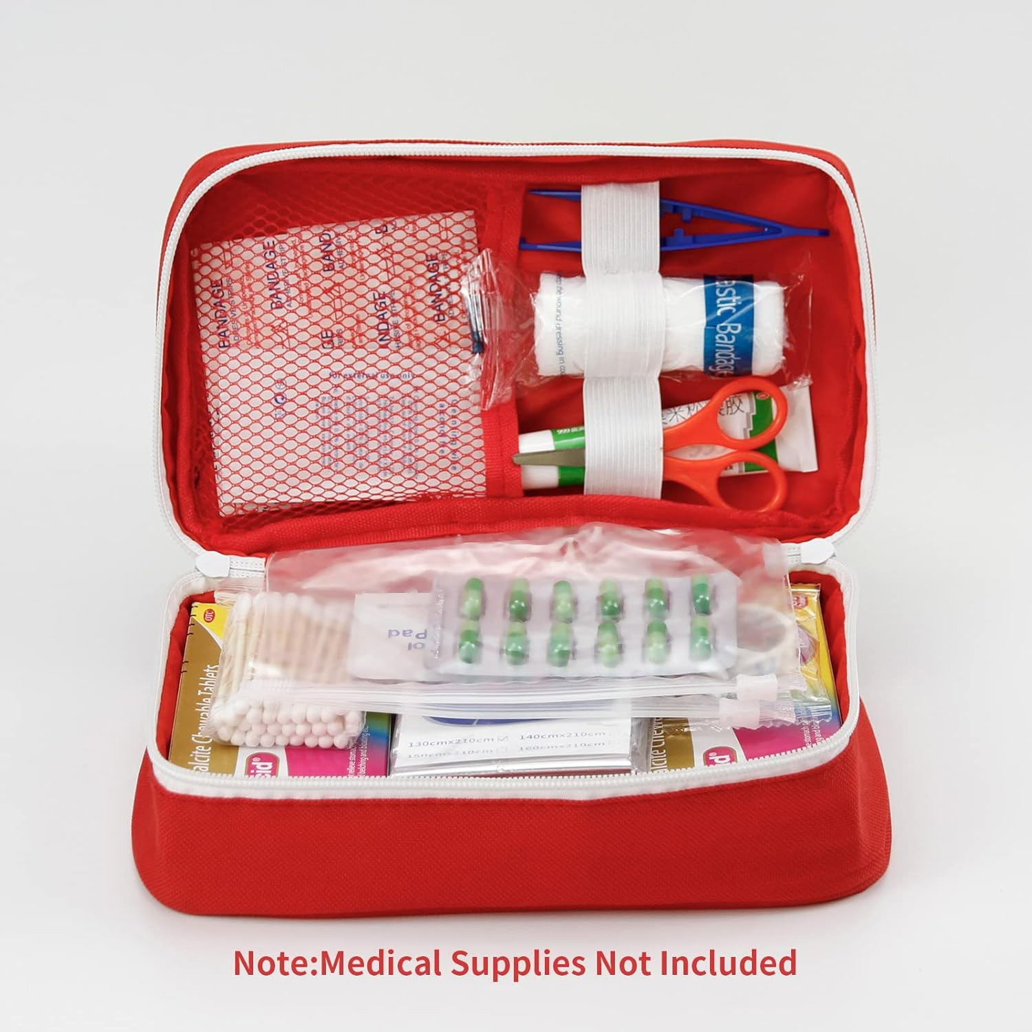 Portable Empty First Aid Kit Bag, Travel Medicine Pouch, Small Medical Bag (Blue