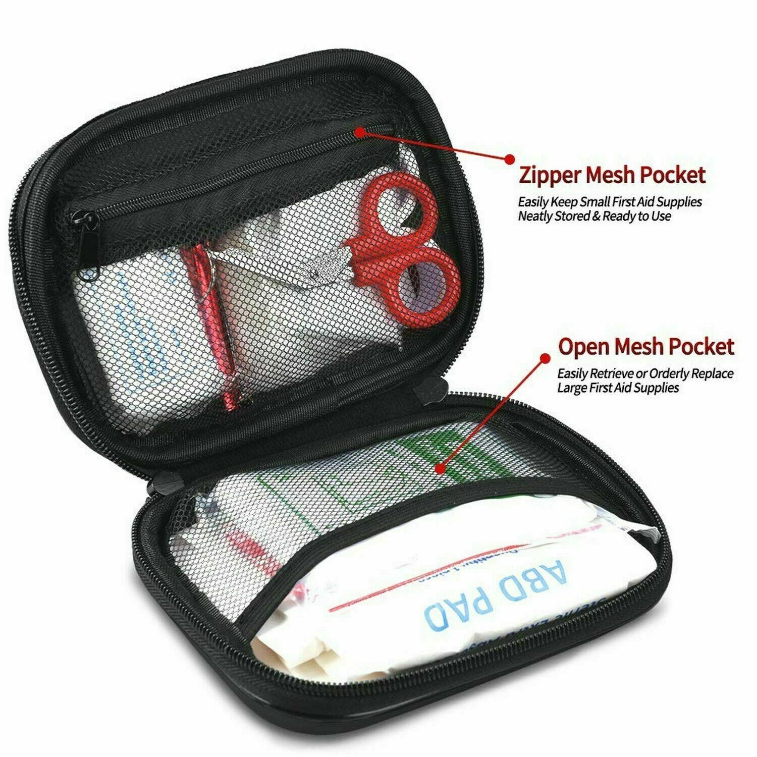 85 Piece Compact First Aid Kit – Hard Shell Case for Hiking, Camping, Car