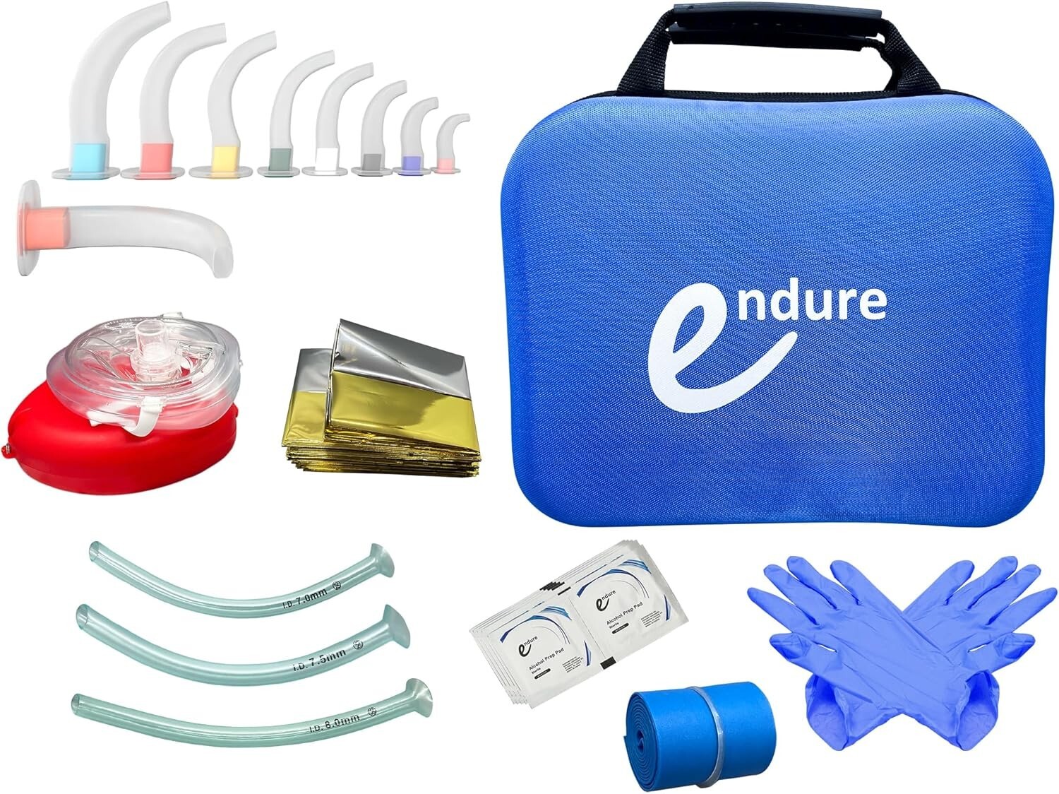 Endure All-in-One EMS Kit | 21-Piece Airway Management Kit, First Aid Bag