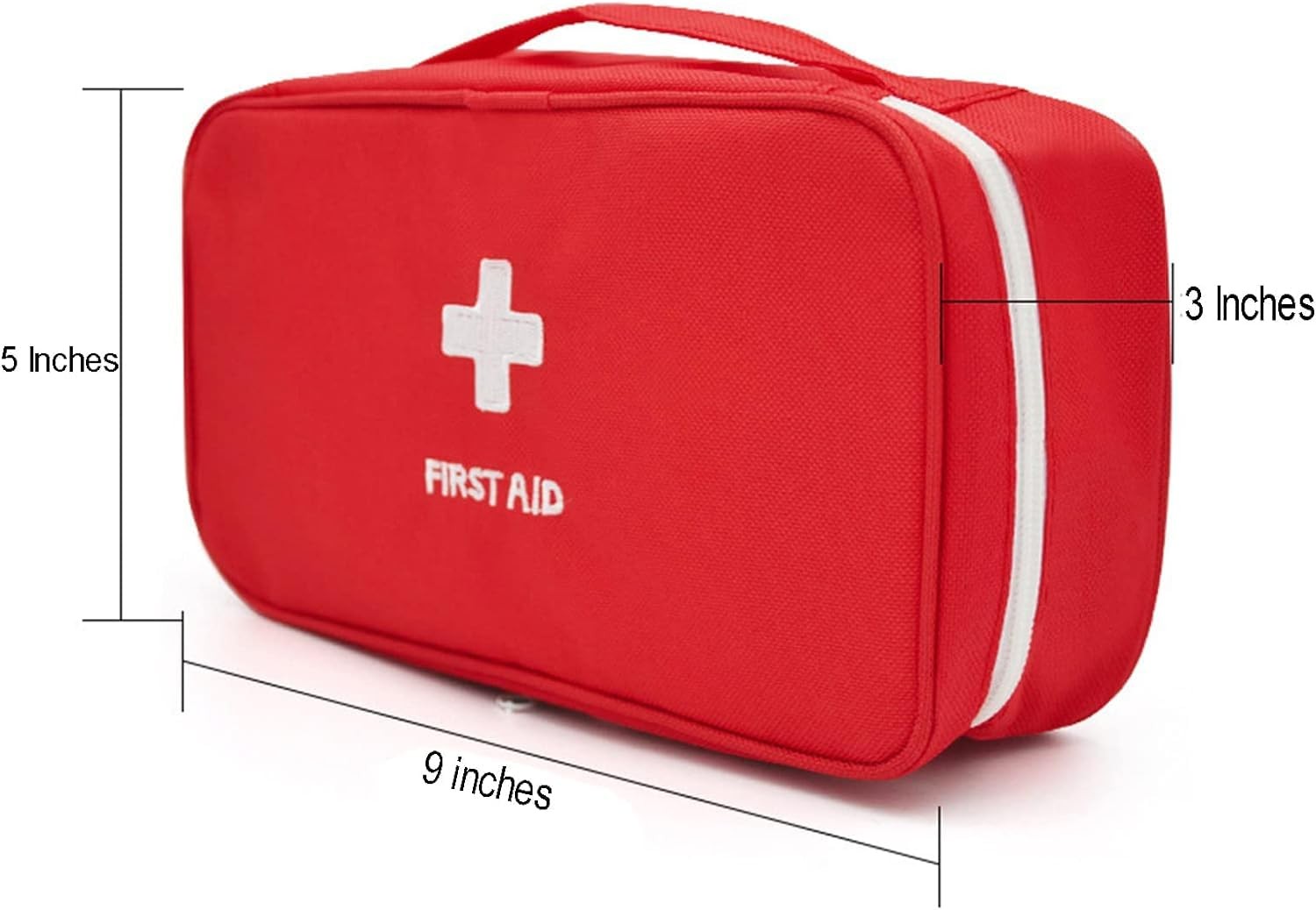 Tomolucky Direct 4Pcs Red Empty First Aid Bag 9 x 5 x 3 inches,