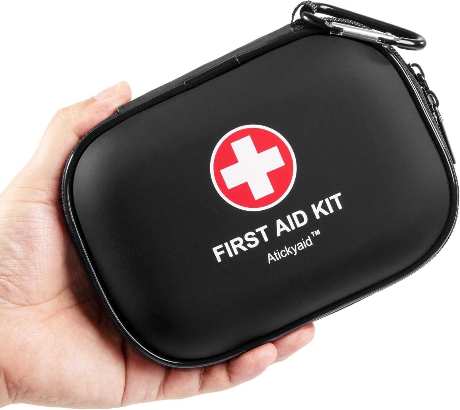 Mini First Aid Kit – 120 Piece Small Waterproof Hard Shell Medical Kit for Car,