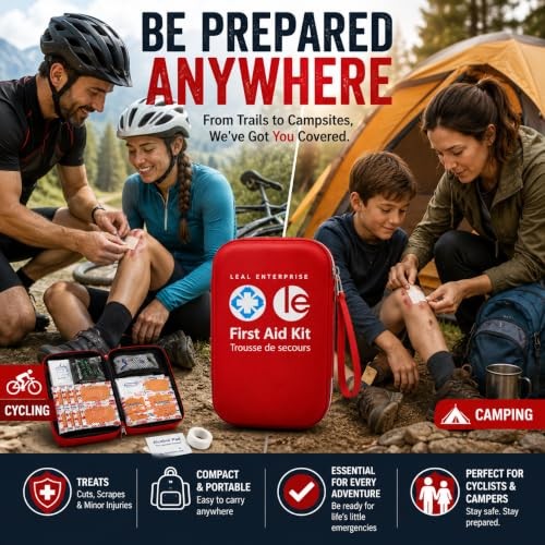 First Aid Kit 301 Piece – Fully Stocked Survival Emergency Kit for Home, Car,