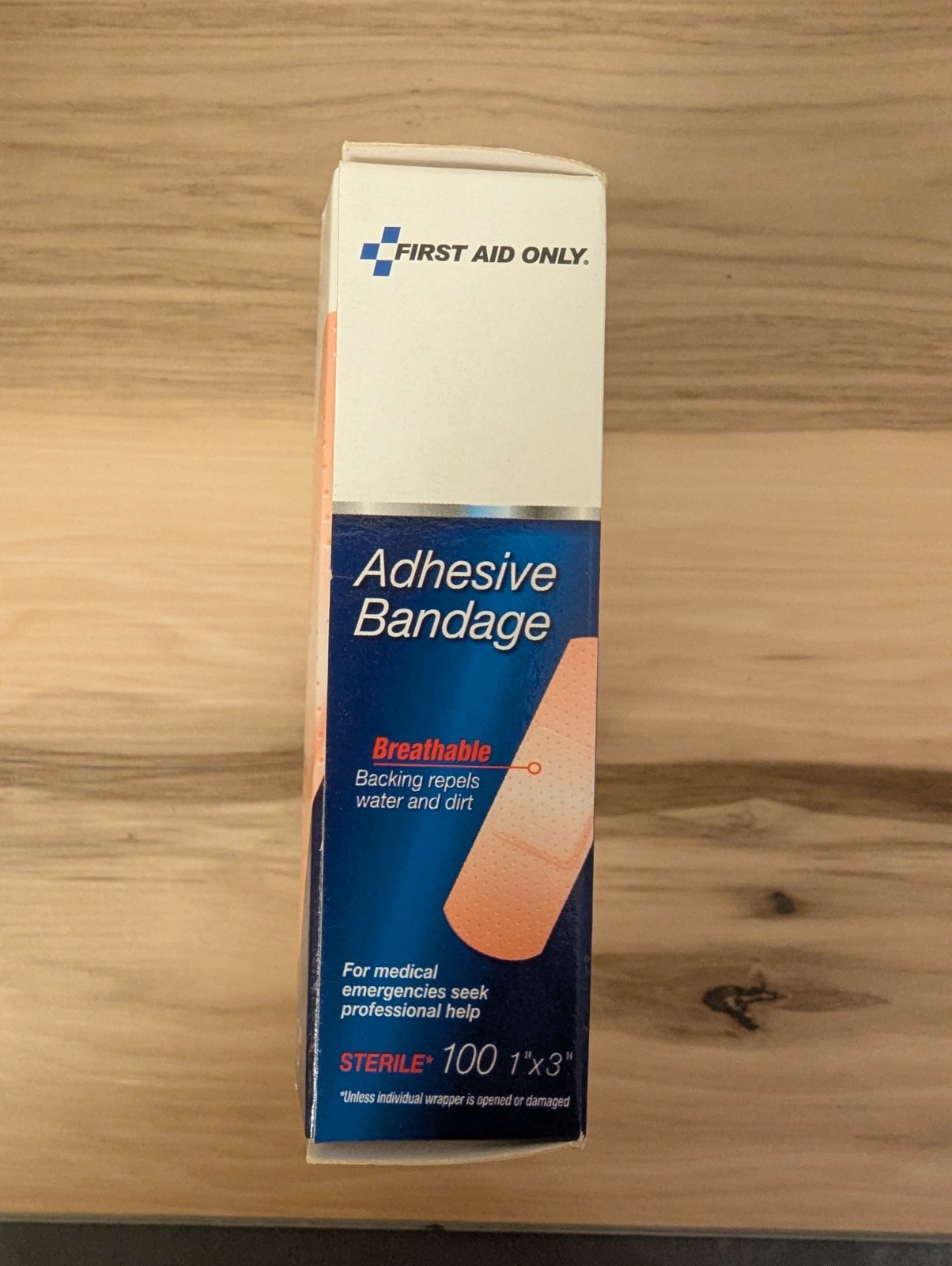 First Aid Only Adhesive Plastic Bandages, 1 x 3, 100/Box