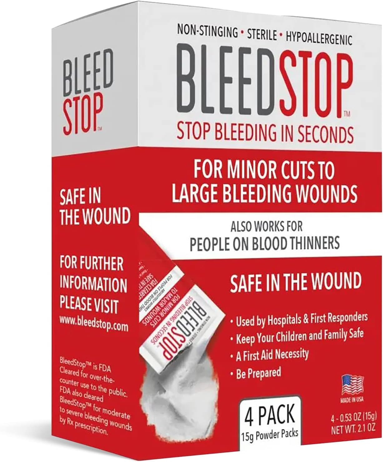 ™ First Aid Powder for Blood Clotting, Trauma Kit, Blood Thinner Patients, Campi