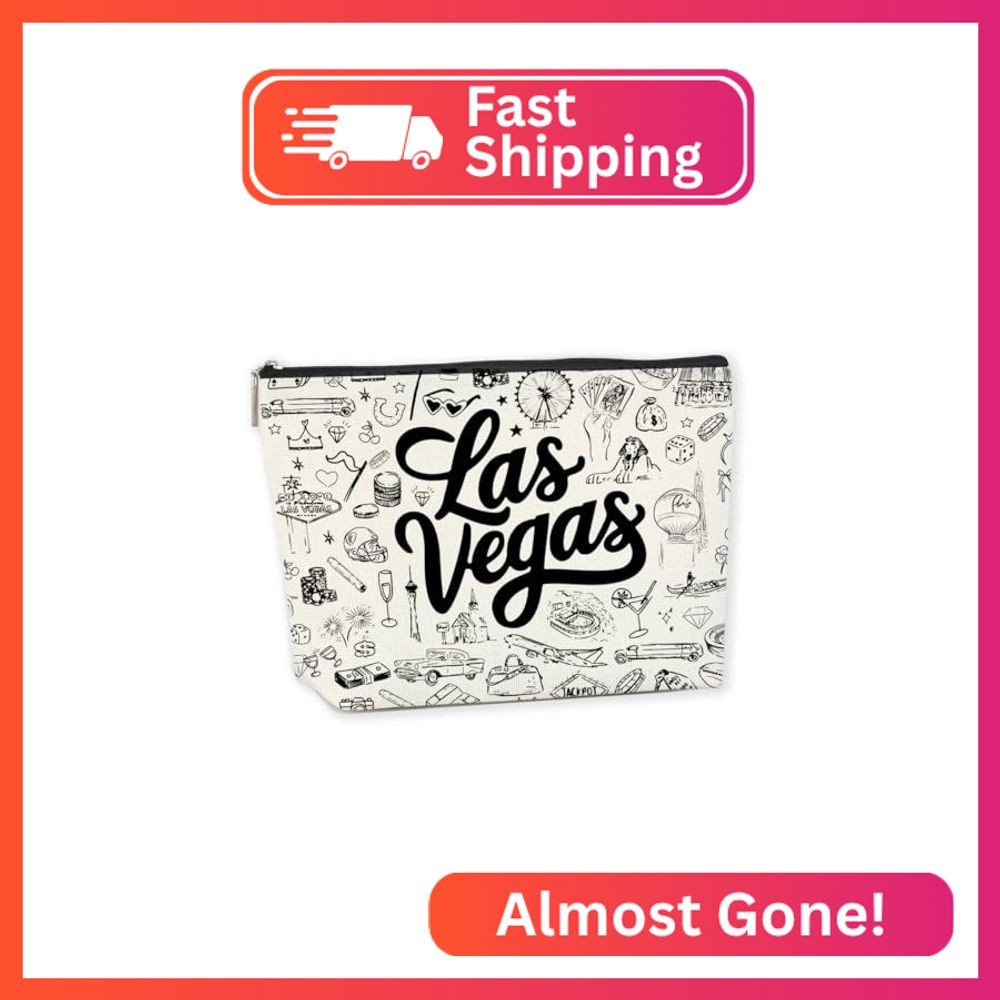 Las Vegas Souvenir Las Vegas Gifts Makeup Bag Cosmetic Bag for Women Friend Lady