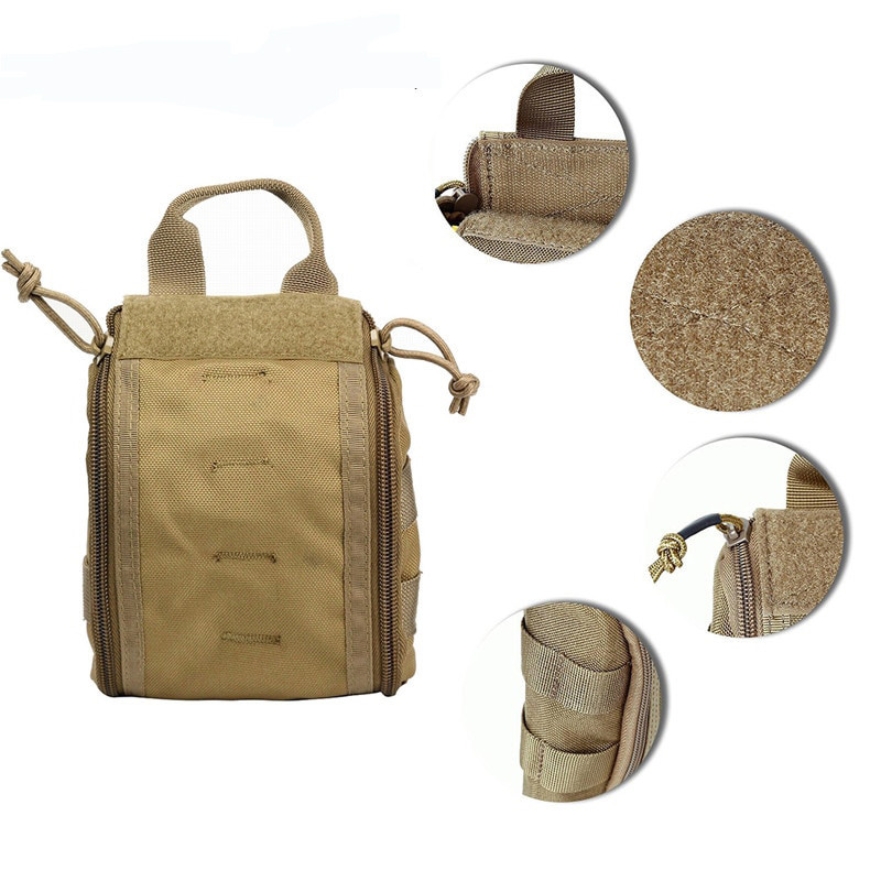 Tactical Compact MOLLE EMT First Aid Utility Portable Medical Pouch Bag Tan