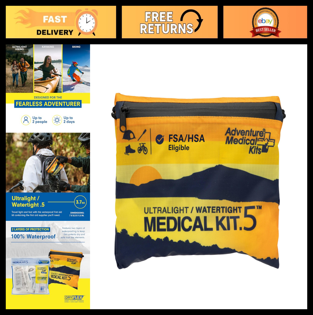 Ultralight Watertight Medical Kit for 2 People – Hiking, Biking, Climbing Essent