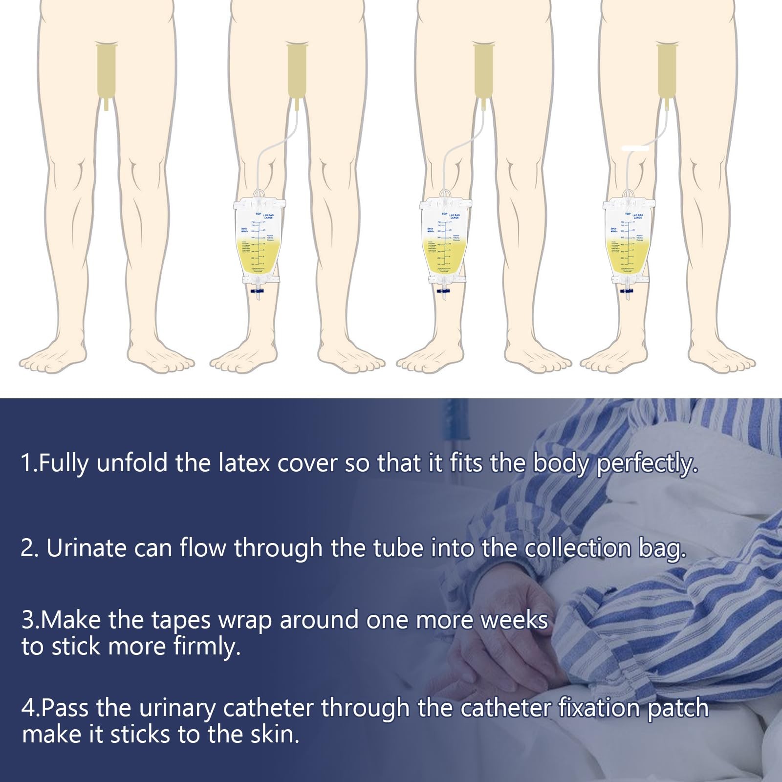 VEEVIIY External Latex Condom Catheters for Men, Male 2.5CM, White