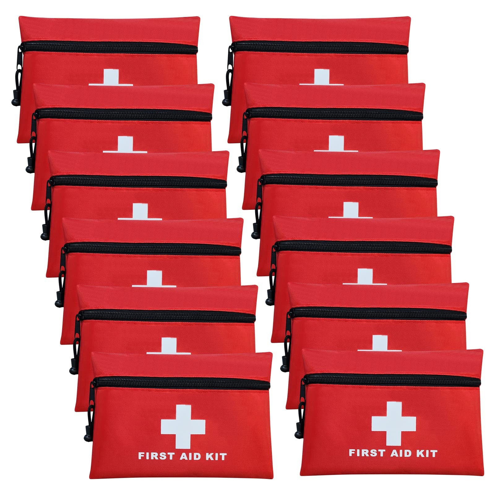12pcs Mini First Aid Kit Empty Pouch Bag with Zippered for Emergency at Home,…
