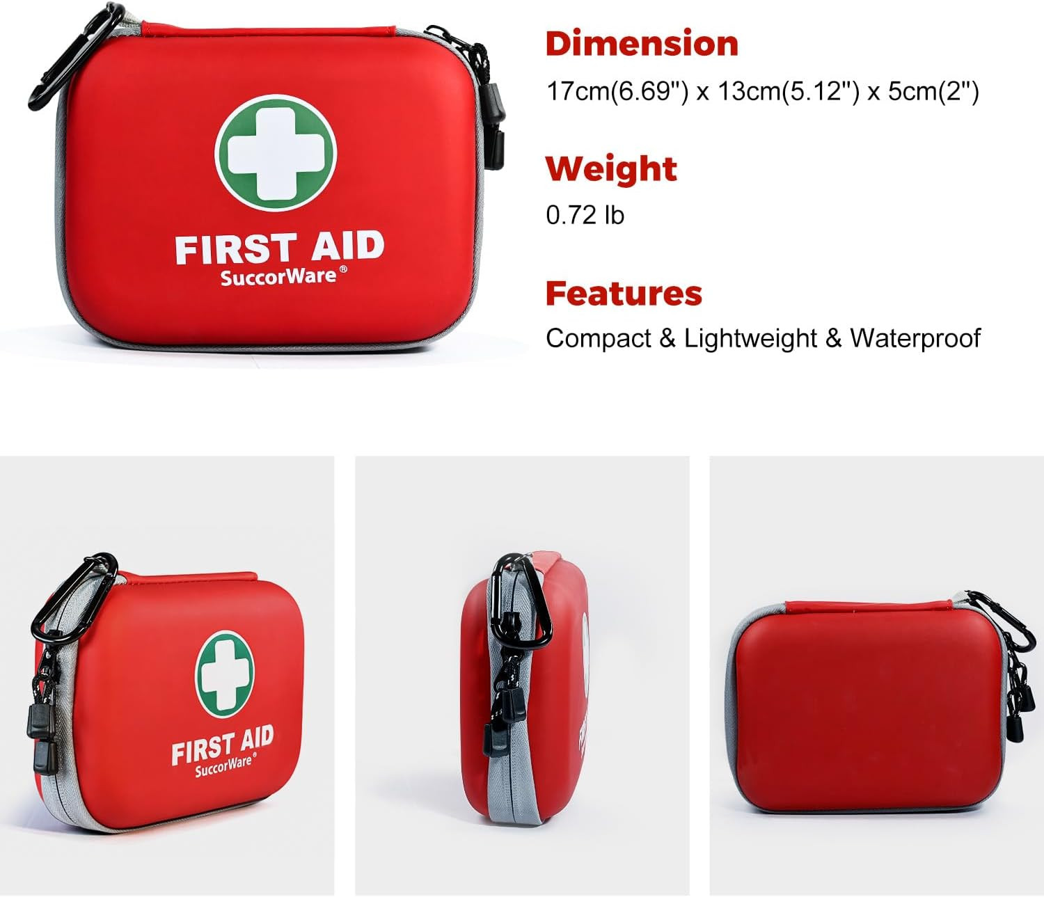 150 Pieces Mini First Aid Kit – Small Medical Kit with Hard Shell – Emergency Fi