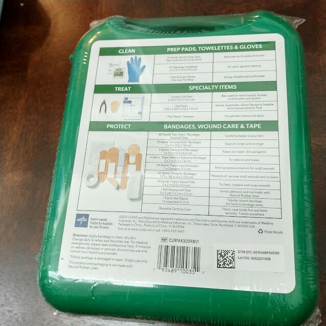 CURAD Complete First Aid Kit Carrying Case 175 Essential Items. Brand New Sealed