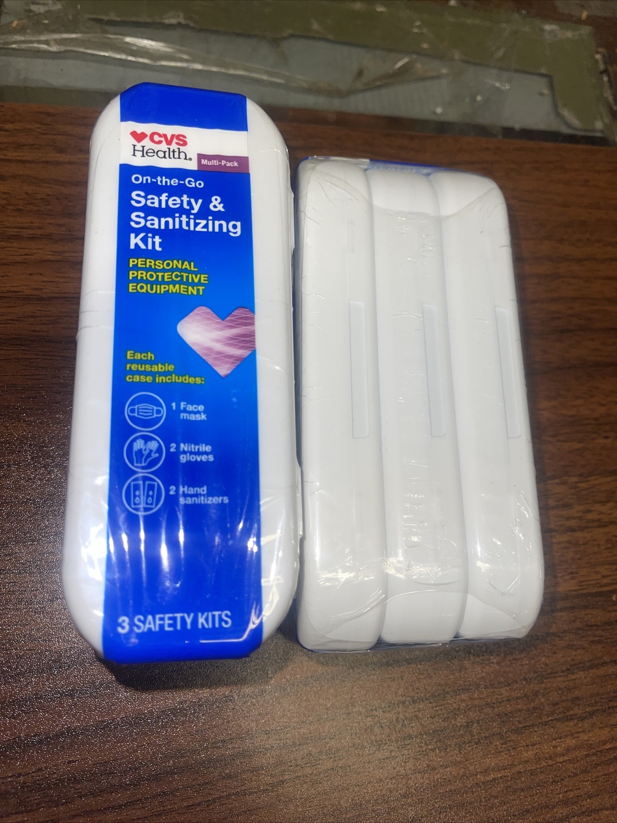 Lot of 2 New sealed ! CVS Health On-The-Go Safety & Sanitizing Kit, 3 CT