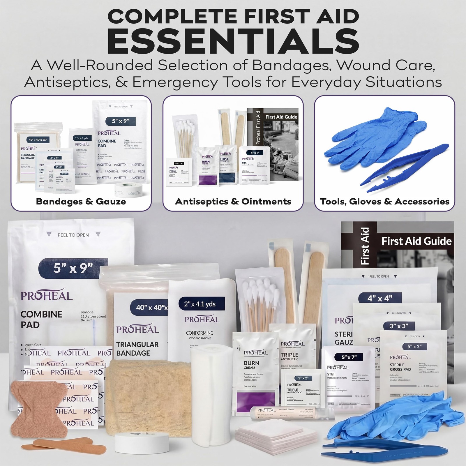 OSHA First Aid Kit 111pcs 10 Person ANSI Class A Wall Mount Emergency Latex