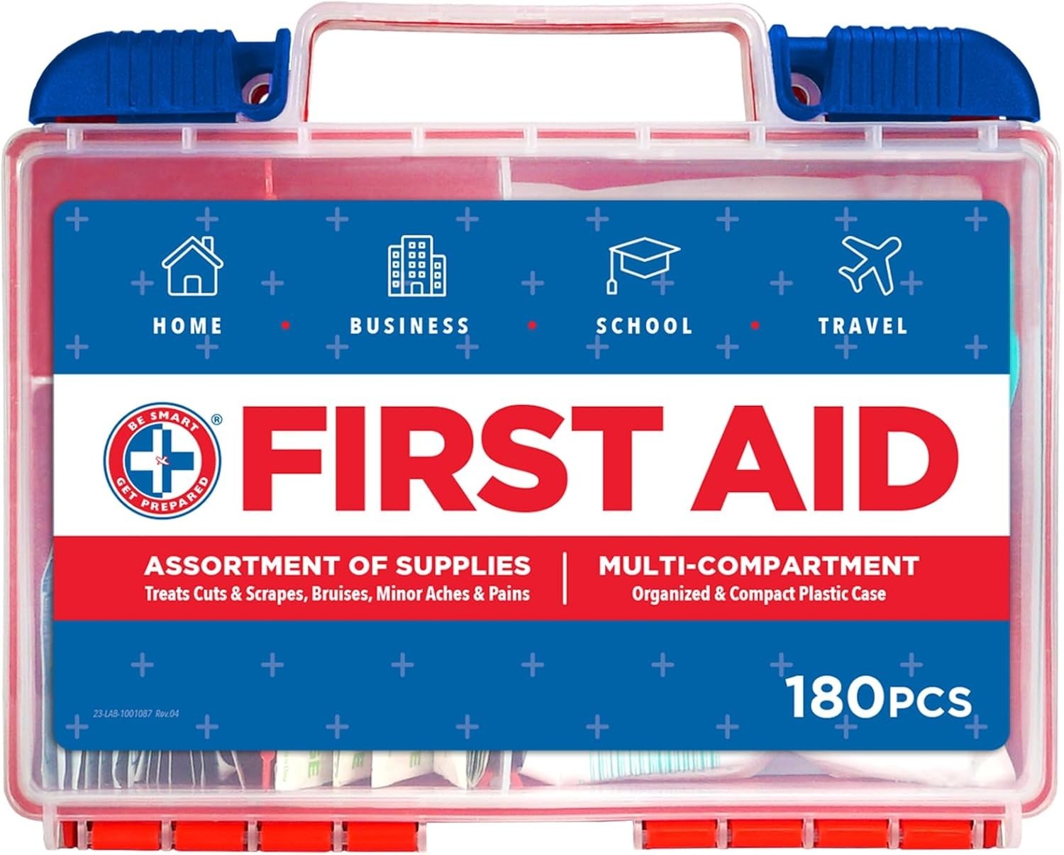 Rugged 180-Piece First Aid Kit: Essential Emergency Supplies for Home & Outdoors