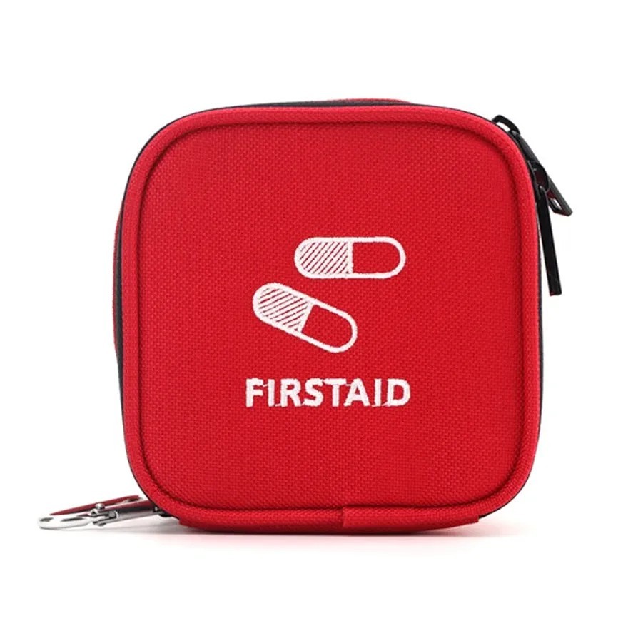 Mini First Aid Kit Container Travel Size Organizer, Empty