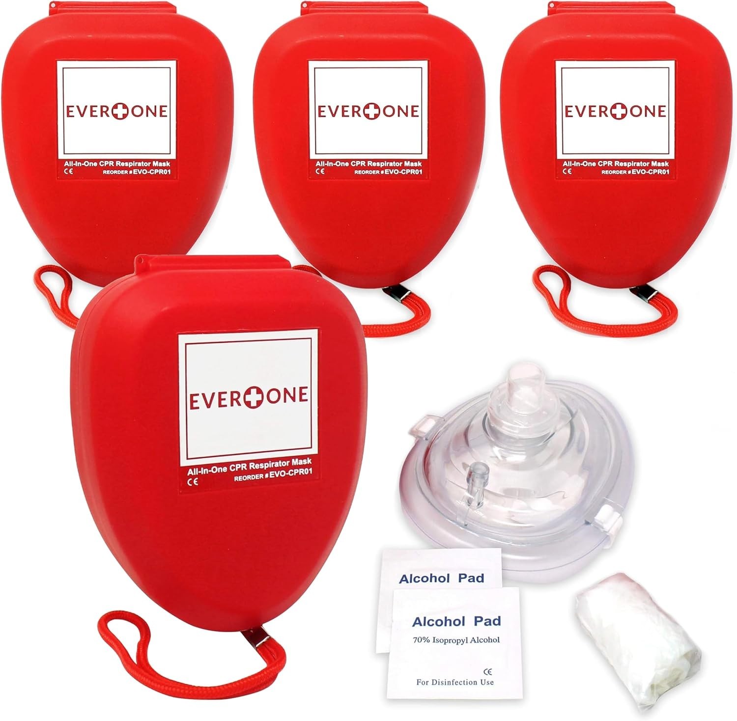 CPR Rescue Mask, Adult/Child Pocket Resuscitator, Hard Case with Wrist Strap …