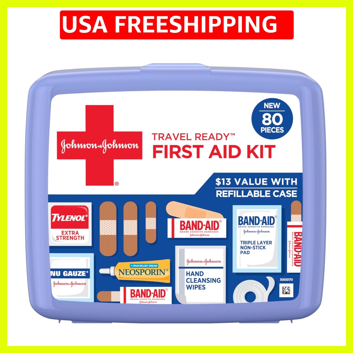 BAND-AID Brand Travel Ready Portable Emergency First Aid Kit, Minor Wound Car…