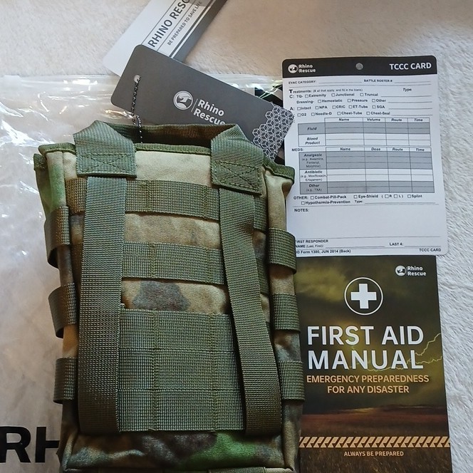 Rhino Rescue First Aid Set Emergency Treatment Kit Multicolor w/ Manual Blanket