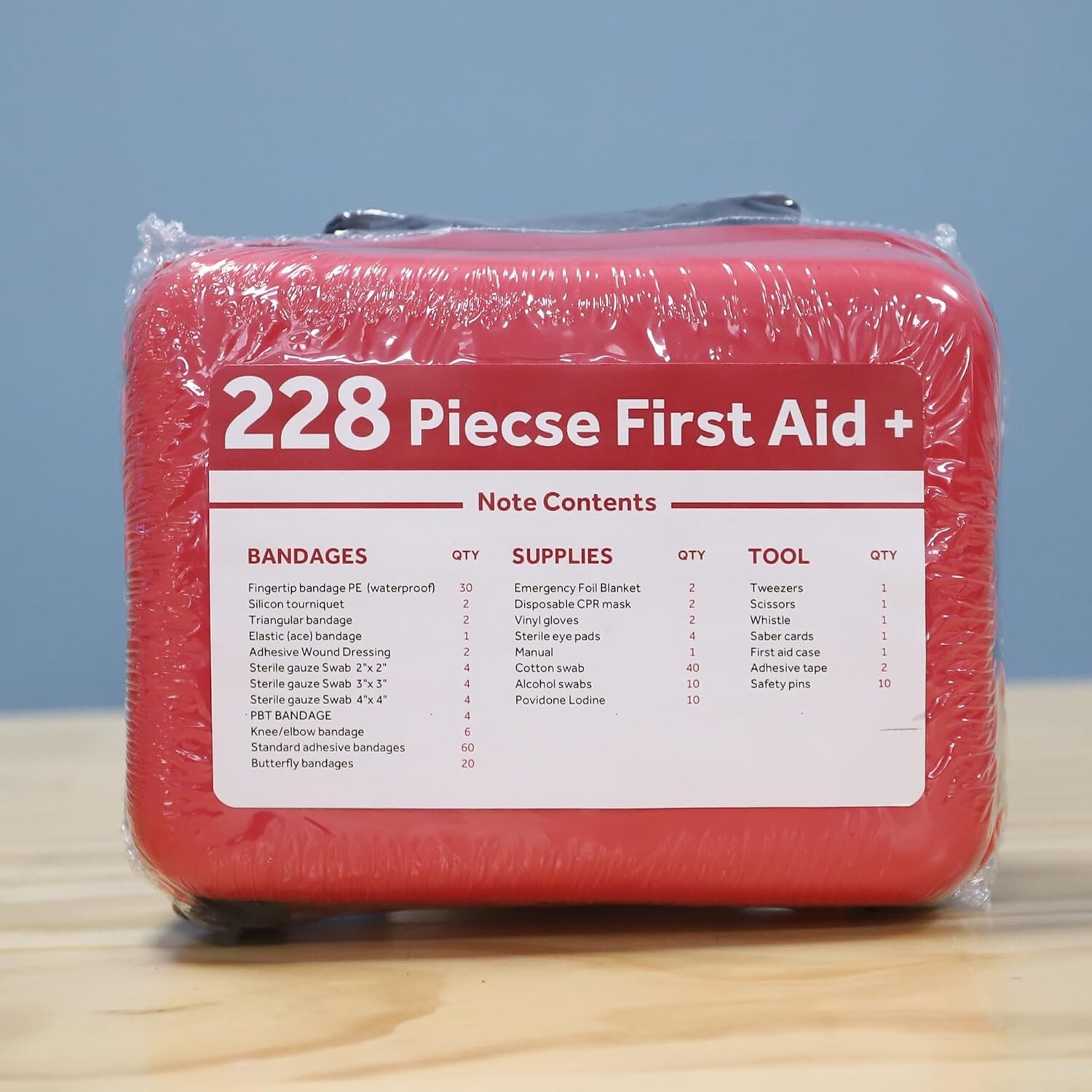 Portable First Aid Kit in Waterproof EVA Case – Essential for Home, Car, Outdoor