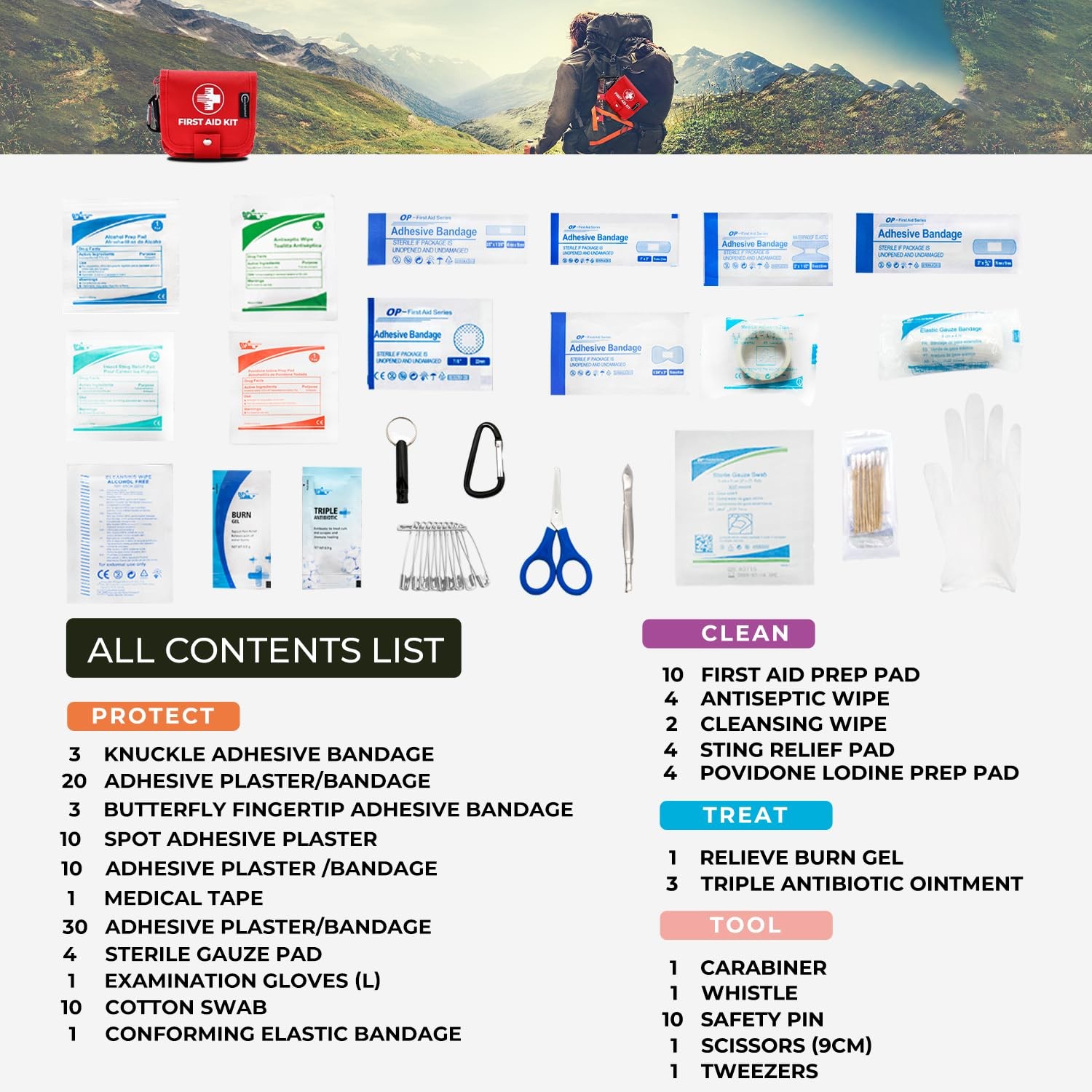 Mini First Aid Kit – 137 Piece Small Emergency Medical Kit for Home, Car, Tra…