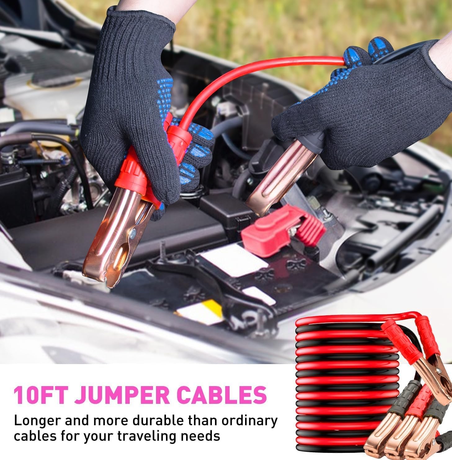 Car Roadside Emergency Kit with Jumper Cables, Car First Aid Kit Emergency Kit f