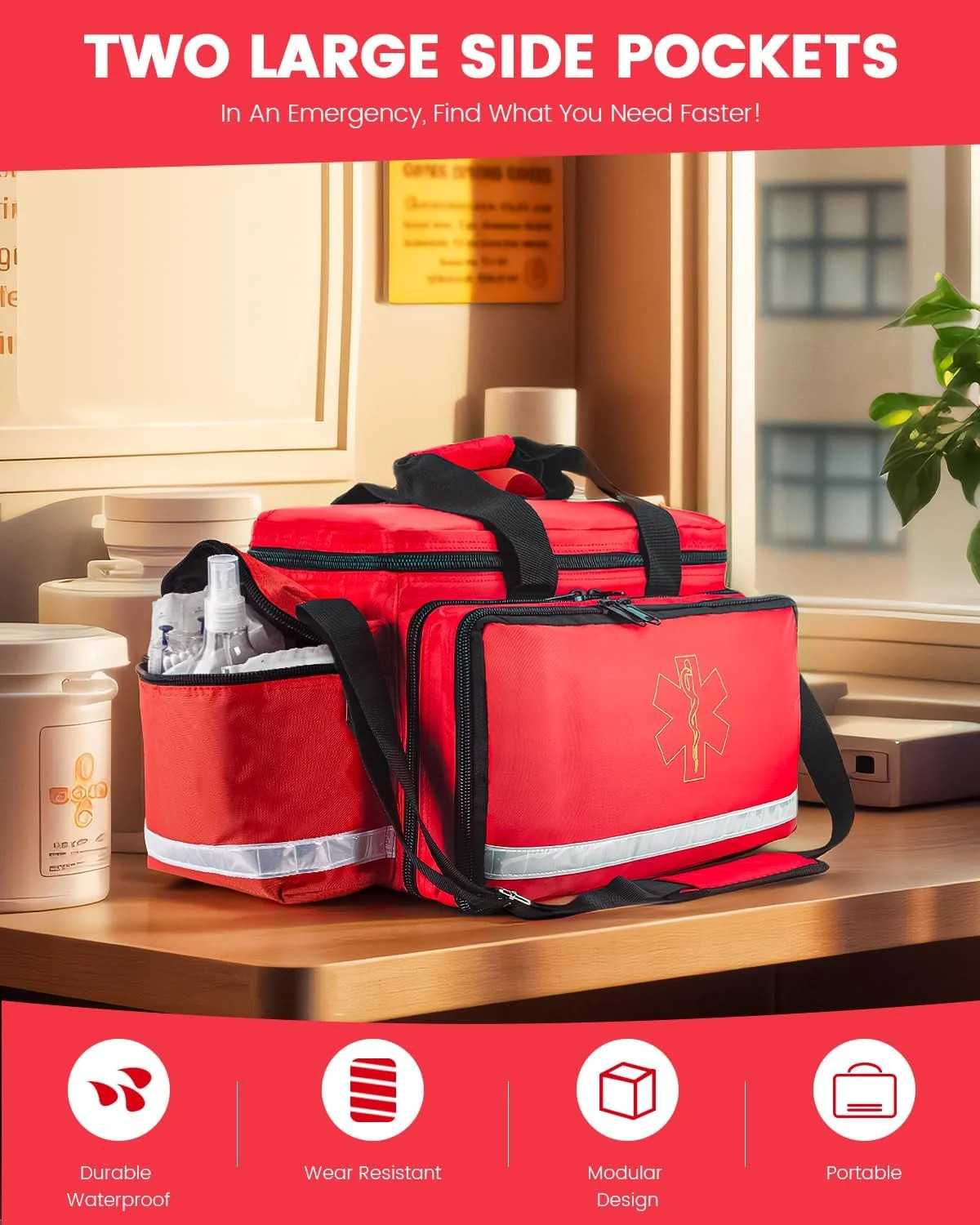 Medical Bag – First Aid Bag Empty, EMT Bag for EMTs, Paramedics & First Responde