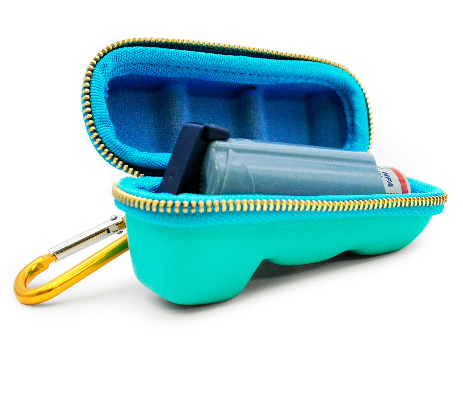 CM Turquoise Asthma Inhaler Travel Case, Does Not Include Inhaler Medicine