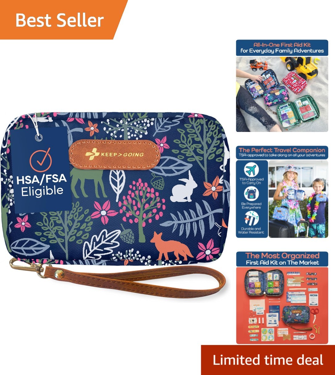 Kids' 130-Piece TSA-Approved Mini First Aid Kit – Perfect for On-the-Go Safety