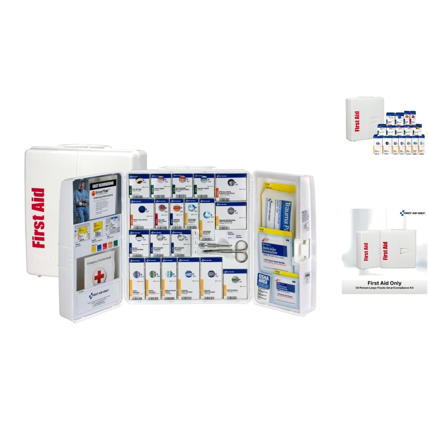 OSHA Compliant 50-Person First Aid Kit with 245 Durable Supplies – Wall Mount…