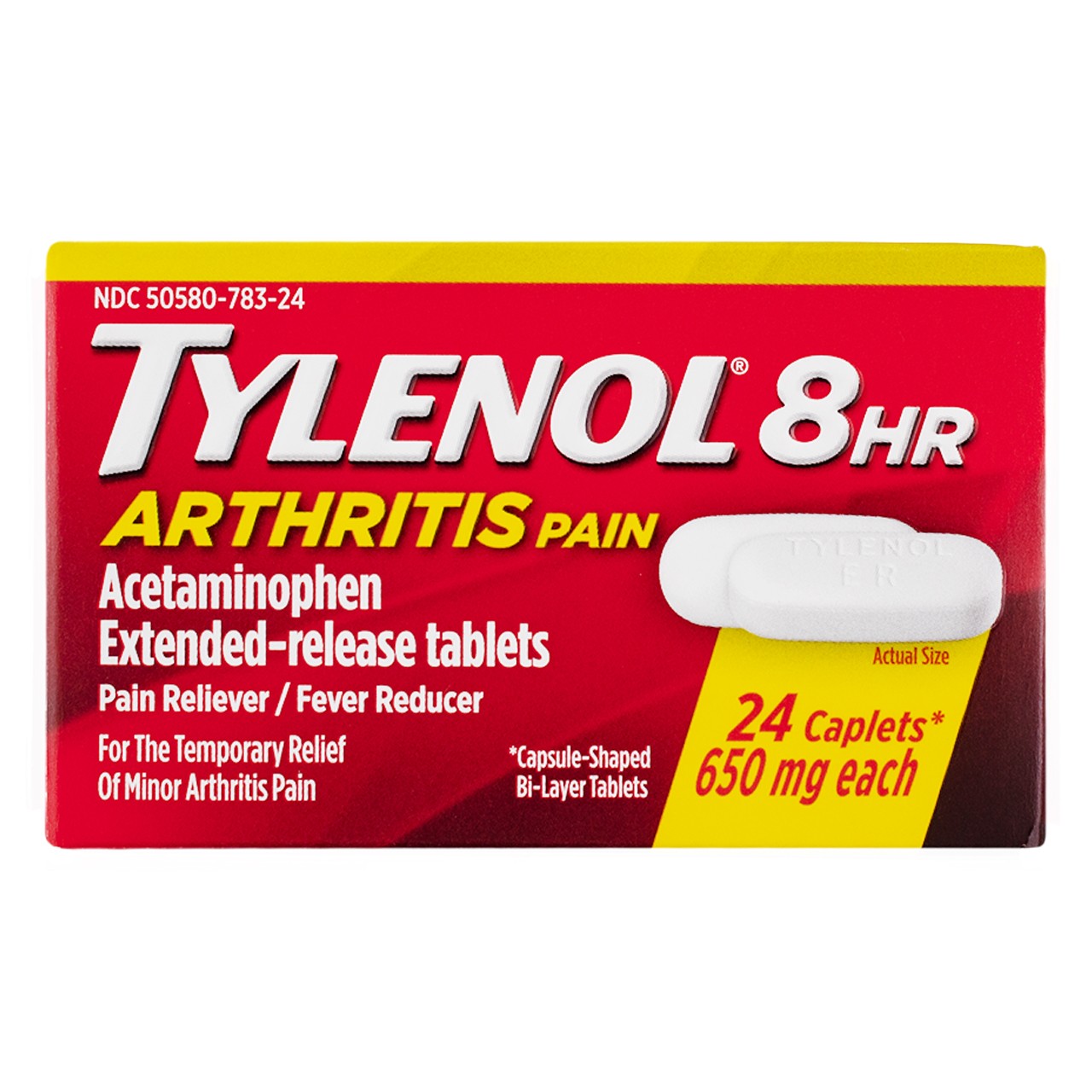 Tylenol 8 HR Caplets Arthritis Pain Acetaminophen Caplets, 650 mg, 24 Ct