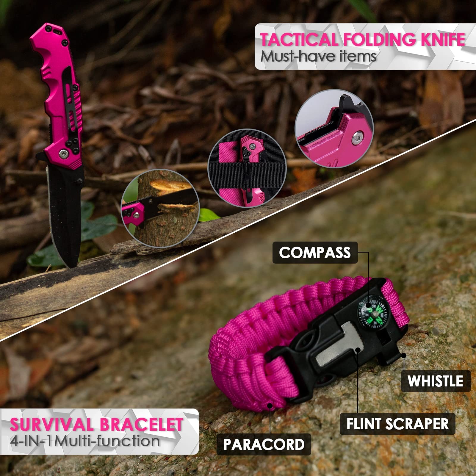 Emergency Survival Kit and First Aid Kit, Self Defense Kit Safety Kit for Wom…