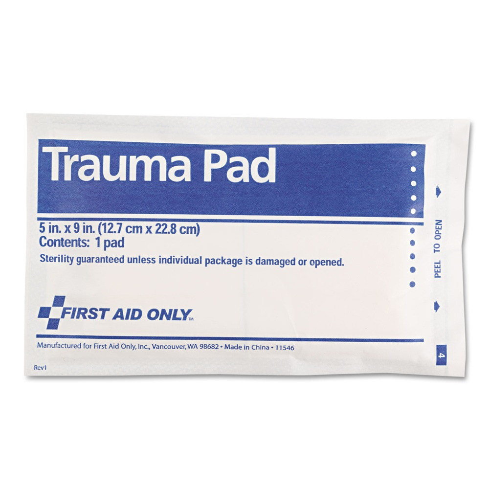 First Aid Only FAE5012 5 in. x 9 in. SmartCompliance Sterile Trauma Pad New