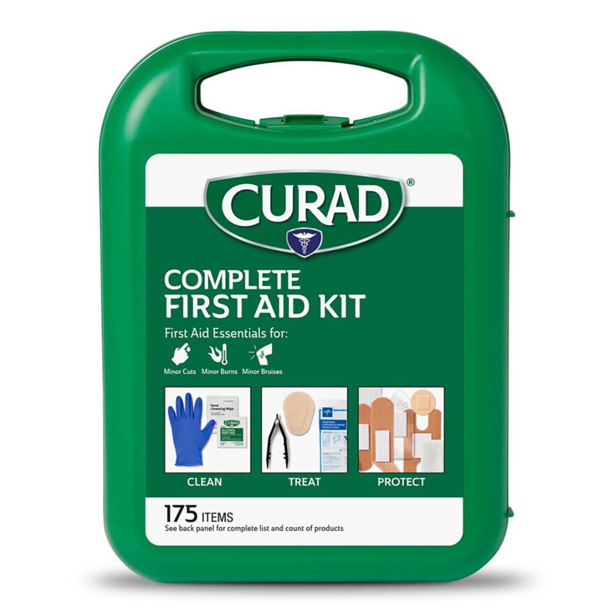 CURAD 175-Piece Complete First Aid Kit in Reusable Case, 175 Piece Set, White
