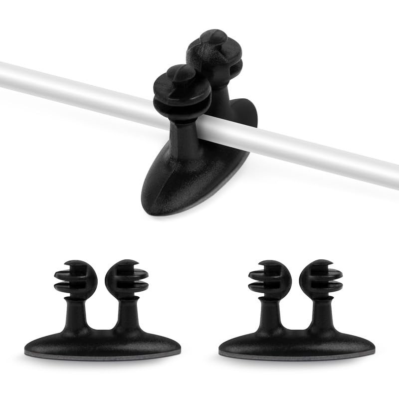 8 Pack Cord Holder – Adhesive Cable Holder – Cord Clips for Desk & Cars, Cabl…