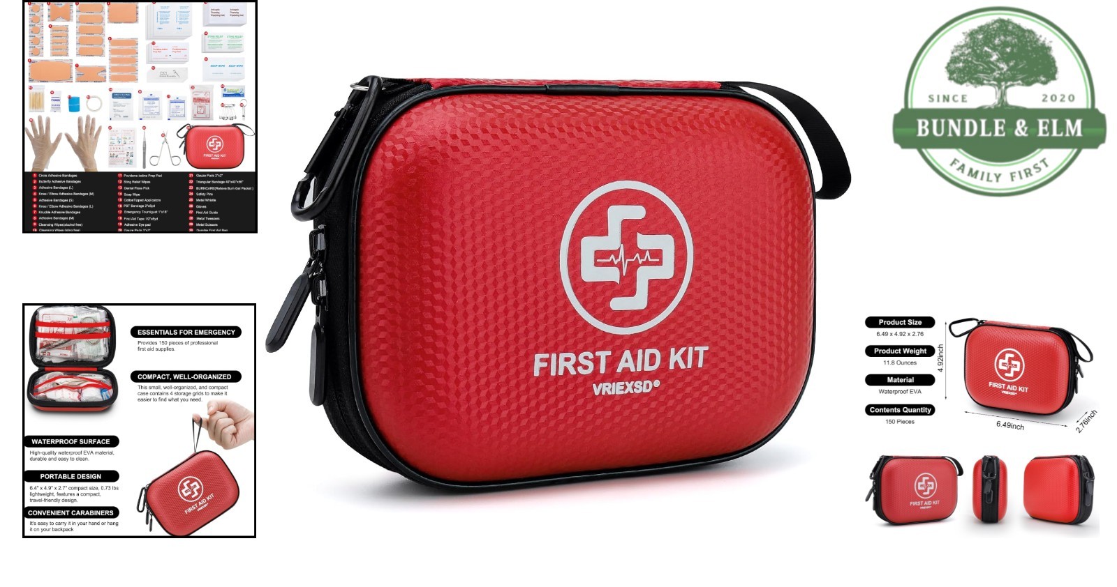 150-Piece Hard Shell First Aid Kit – Portable & Organized for All Emergencies