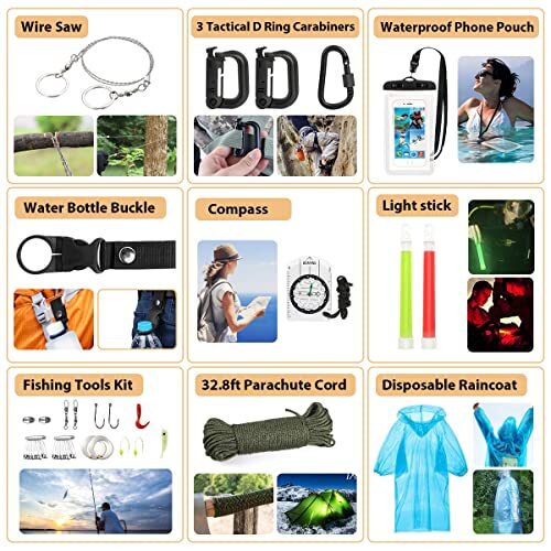 Survival Kit, 250Pcs Survival Gear First Aid Kit with Molle System Compatible…