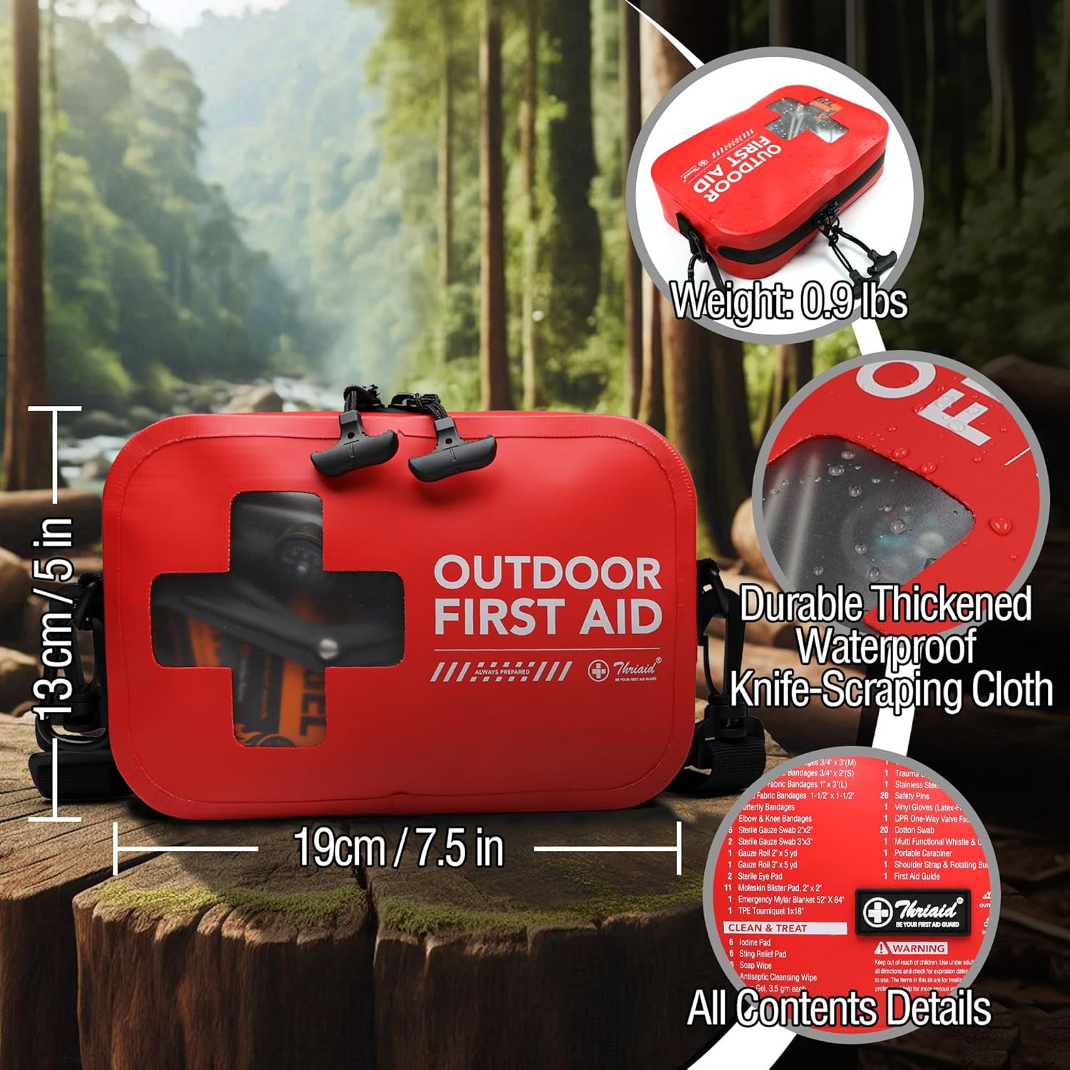 152 PCS Waterproof First Aid Kit, Portable Small Boat Dry Bag Bug Out Bags, Emer