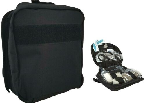 ELITE FIRST AID Enhanced IFAK Kit LvL-1 STOCKED Tactical Trauma Medic Set BLACK