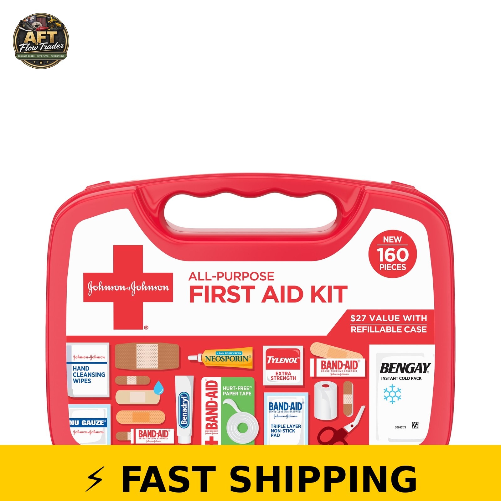 Band-Aid All-Purpose Portable Compact First Aid Kit, 160 Piece