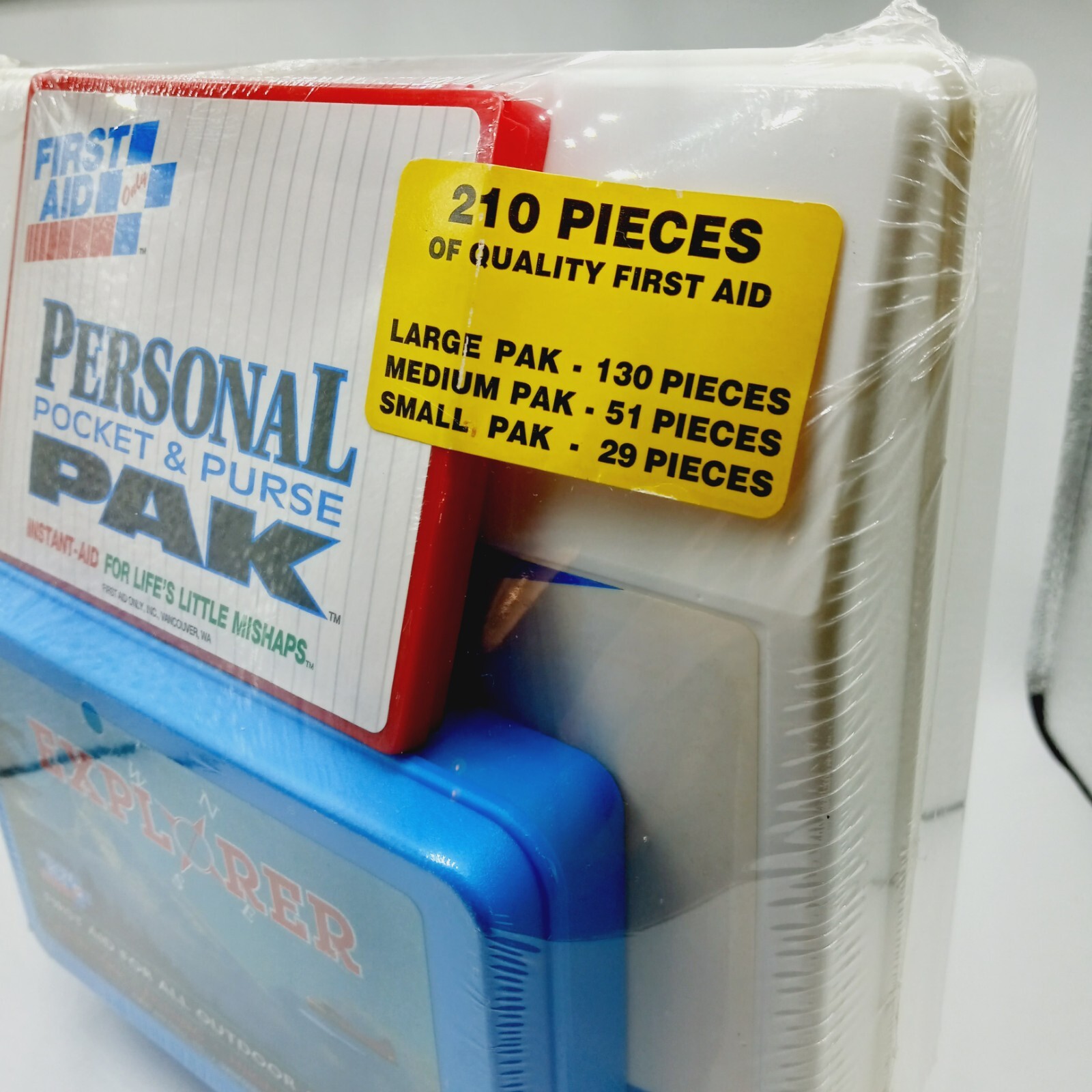 NOS New First Aid Only First Aid Kit 210 pcs 3 Containers Small Med Large