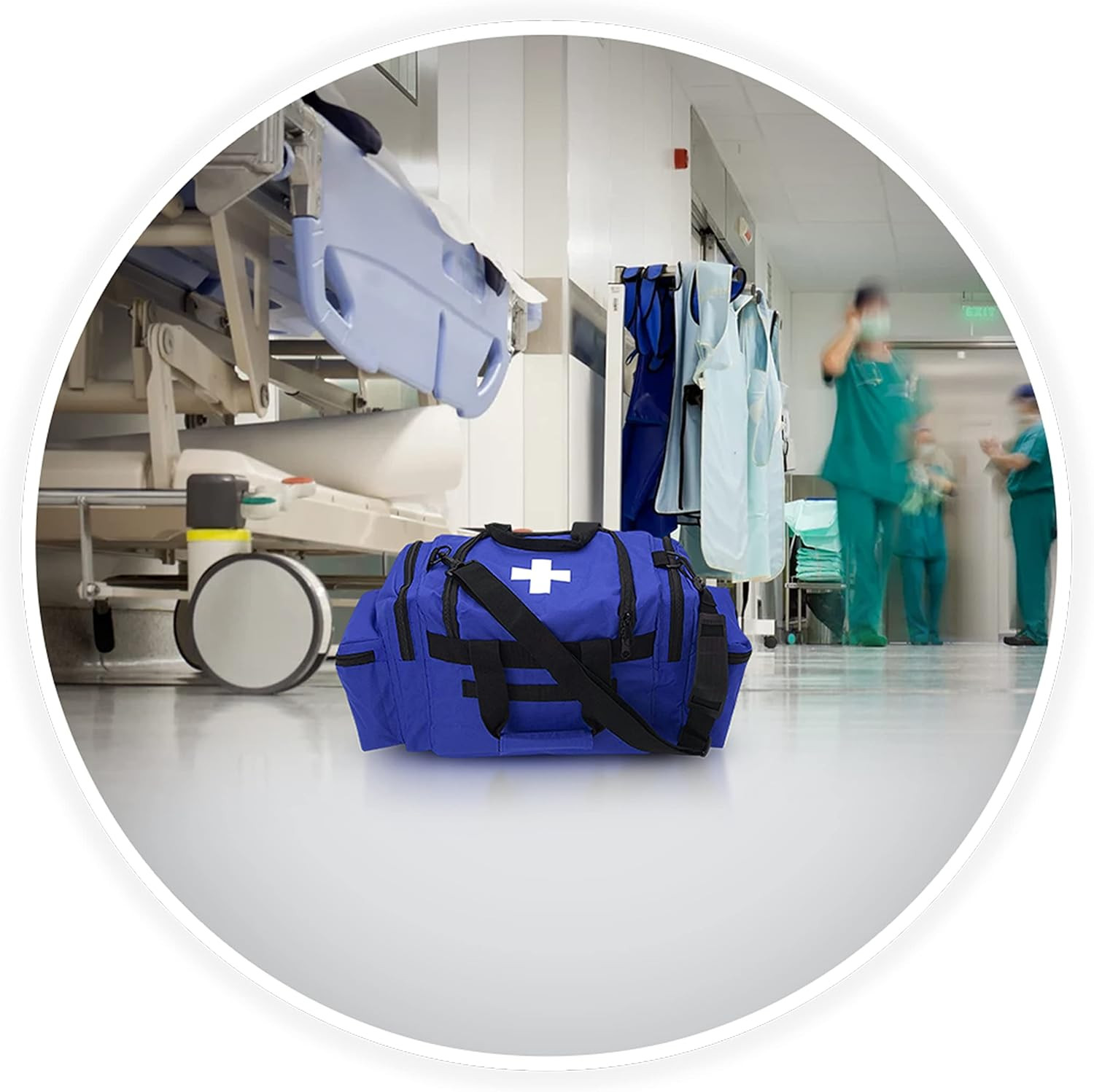 EMS Emergency Trauma Bag Deluxe First Aid Medical Supply Storage Bag Blue Large