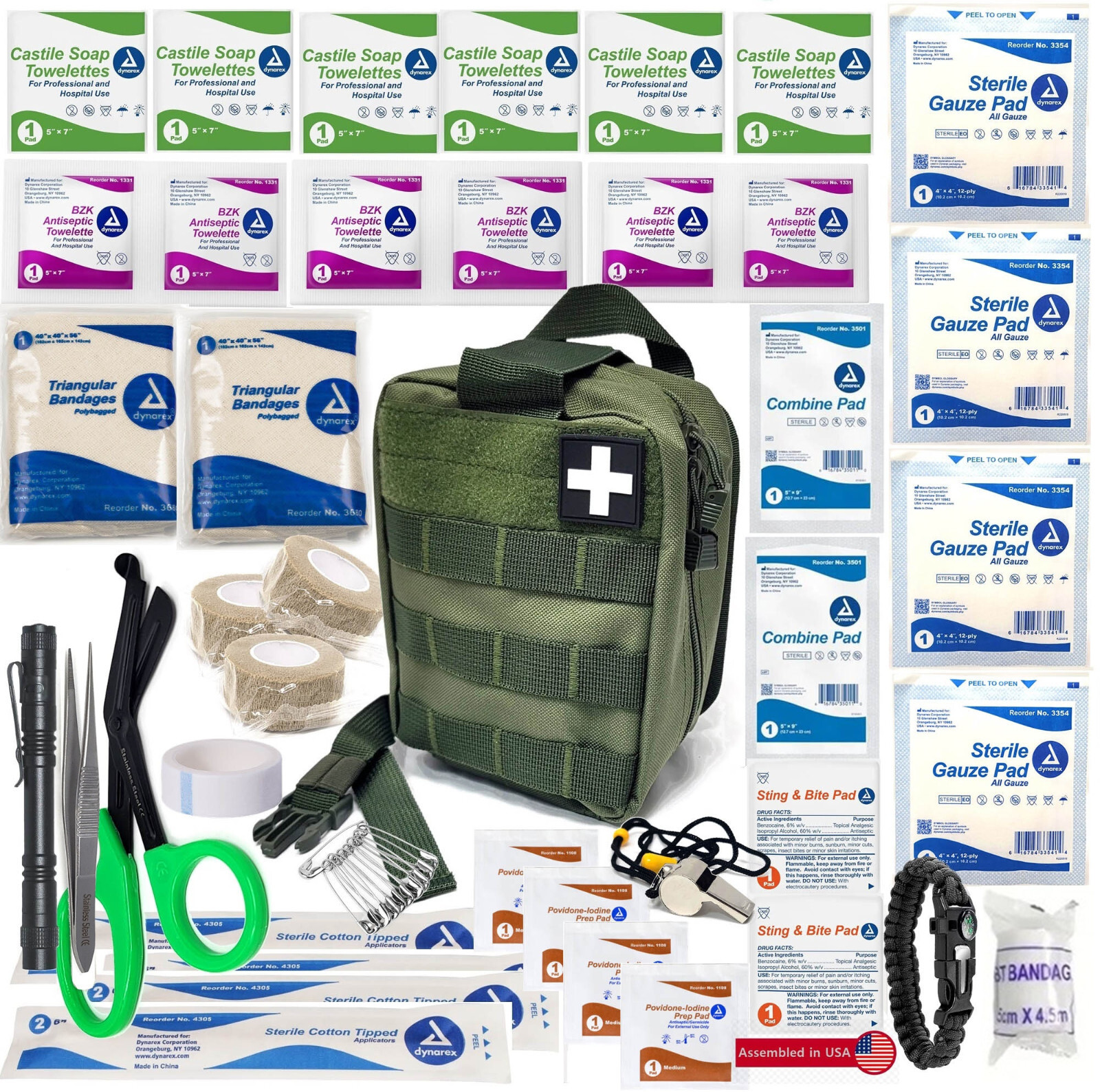 First Aid Survival Kit – Medical Trauma Kit IFAK EMT – Bug Out Bag – Molle Pouch
