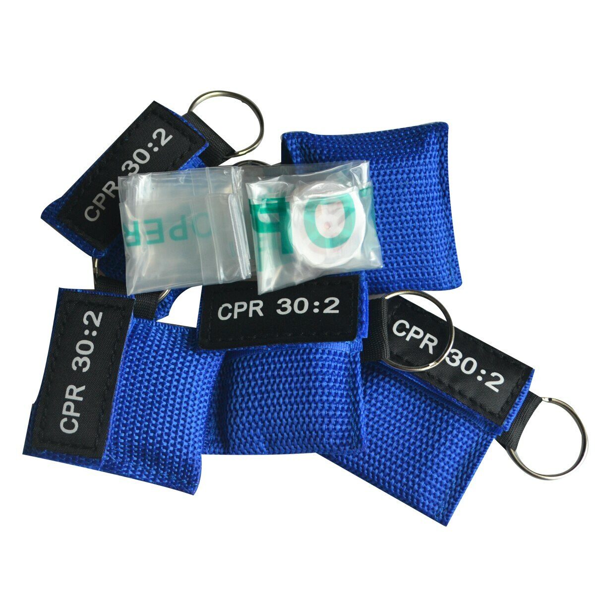 12 pcs CPR Mask Keychain Key Ring Face Shield first aid kits cpr face shields
