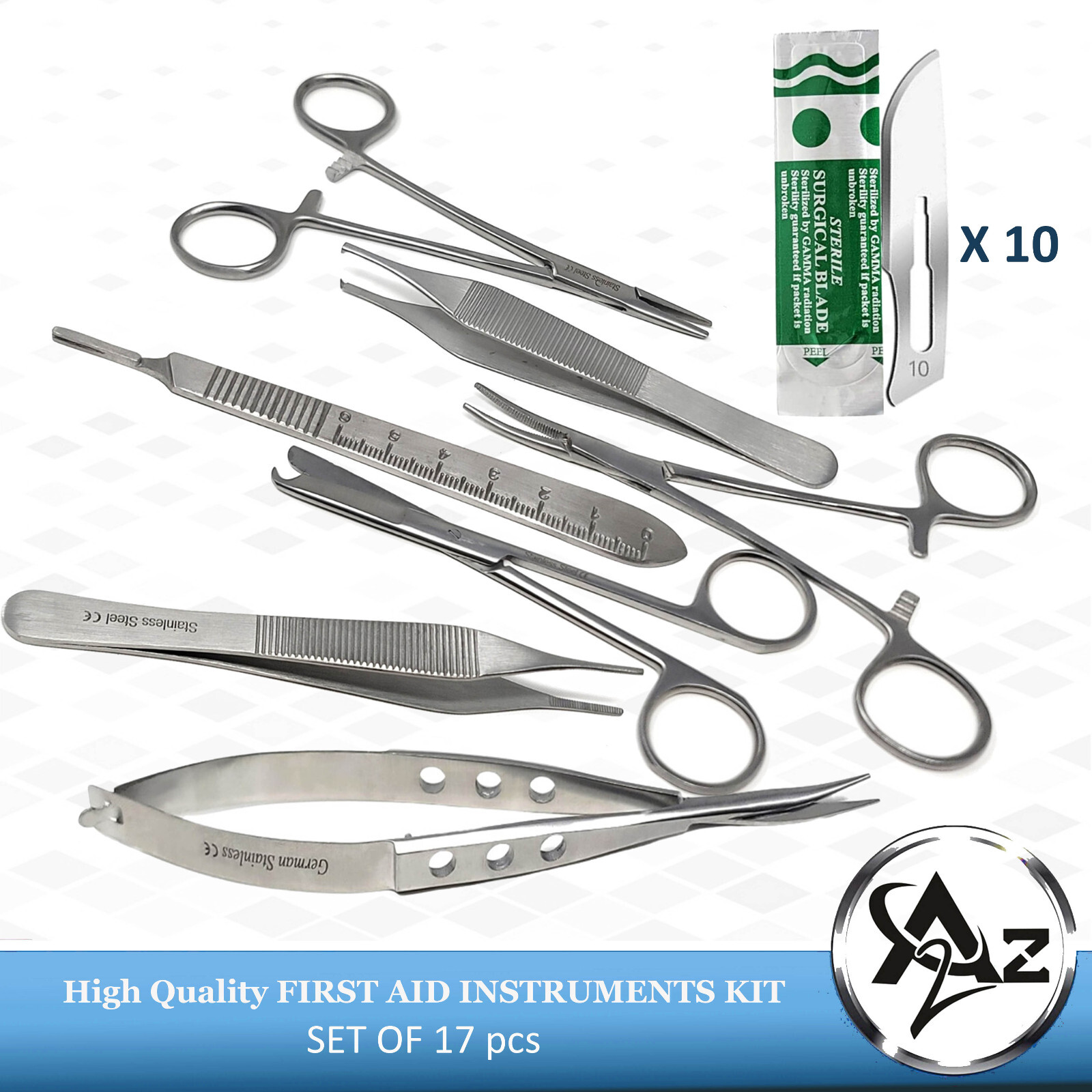 NEW Minor Surgery Suture First Aid Kit, Medical VET Trauma Survival Pack – 17 Pc