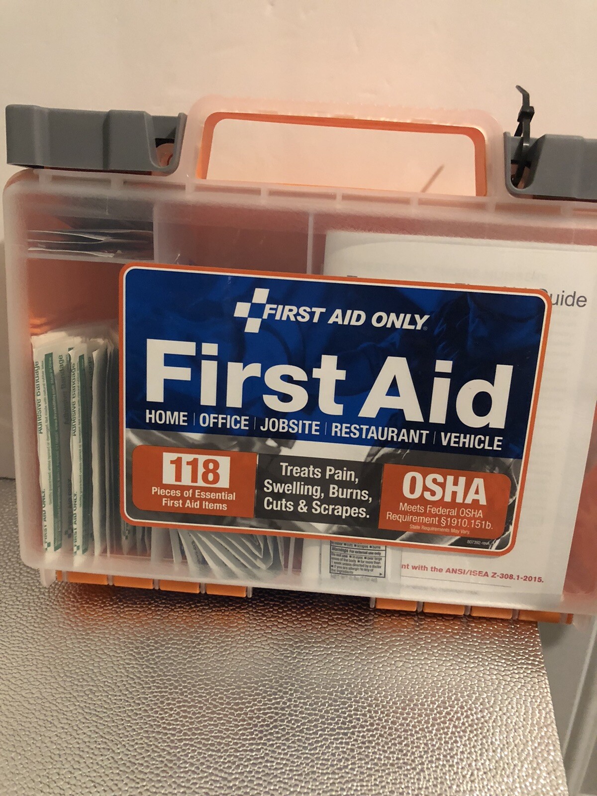 Acme First Aid Kit 118 Pieces Plastic Case Meets Federal OSHA Requirements 91063