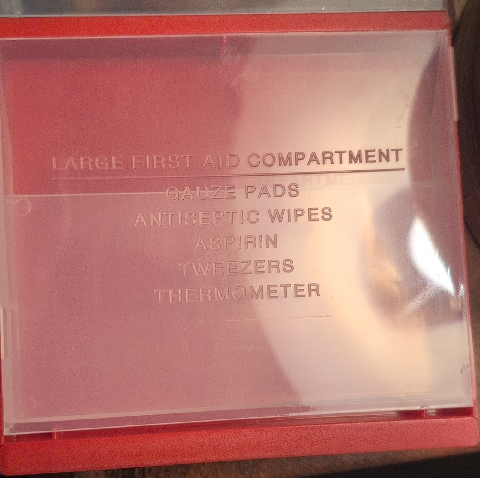 Bandage Box First Aid Set Red Clear Portable Organizer with Gauze Pads & Wipes