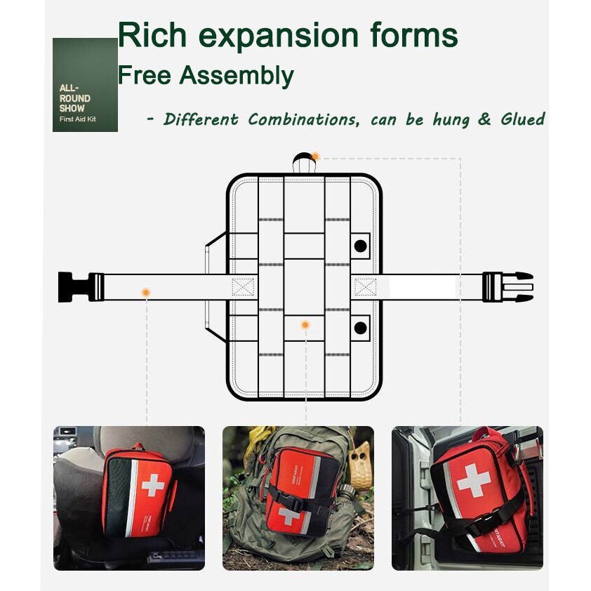 170 Pcs First Aid Kits For Survival Emergency Trauma Travel Home Office IFAK Red