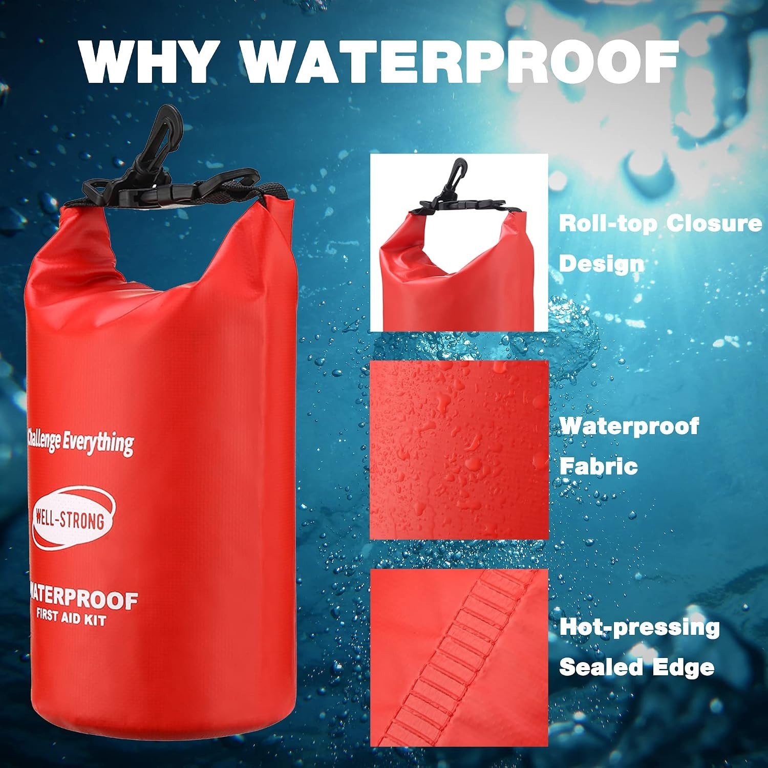 Emergency First Aid Kit for Boating, Fishing & Kayaking – Waterproof Medical Sup