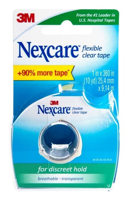 Nexcare Flexible Clear Tape Dispenser 1”X10yd 1ct